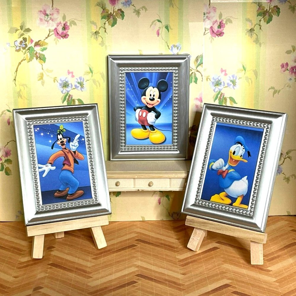 Dollhouse Miniature Lot of 3 Framed Art Portrait Wall Pictures 1:12 1/12 3"x4"